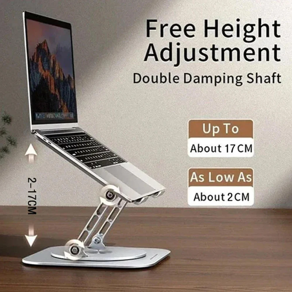 Adjustable Ergonomic Aluminum Laptop Stand for Desk with Foldable Design