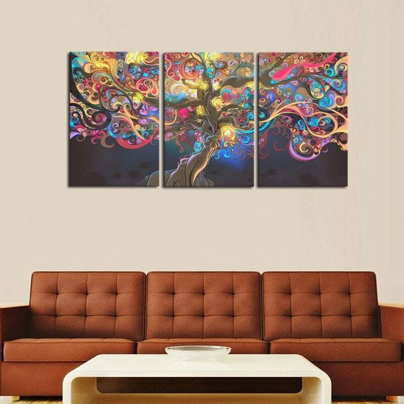 Multi Panel Print Tree Of Life Canvas 5 Piece Wall Art Autumn Leaves Watercolor - Image 3 of 4
