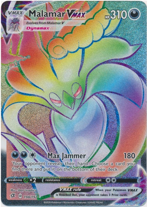 Malamar VMAX  198/192 Secret Rare Rebel Clash Pokemon TCG
