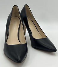 Nine West Block Heel Black Leather 8 Women’s Pointed Toe Wear Only Once