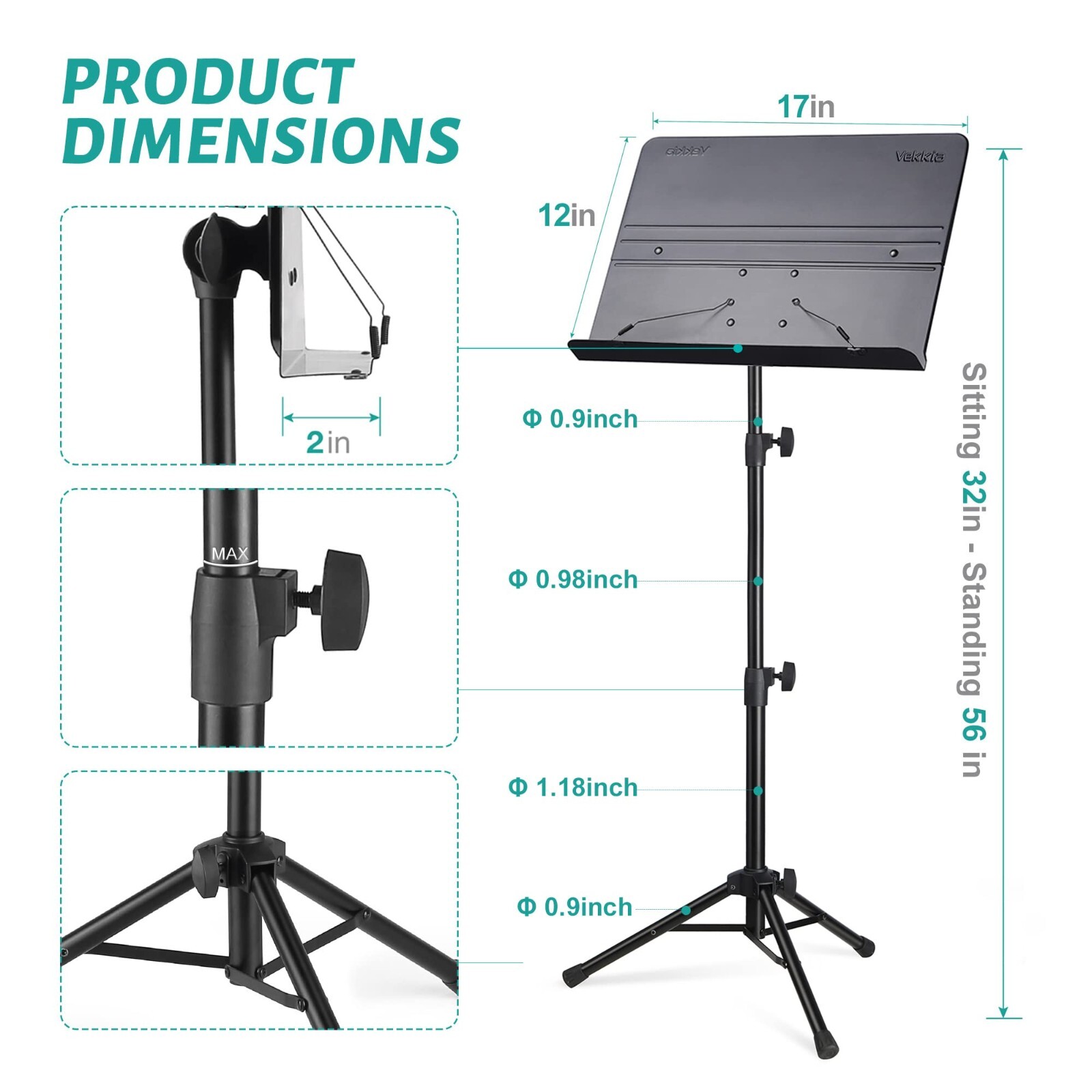 Sheet Music Stand Professional Portable Music Stand Carrying Bag