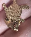 14k Yellow Gold 1” Articulated Bear Charm Italy Flat Unique Charming Statement — photo 2