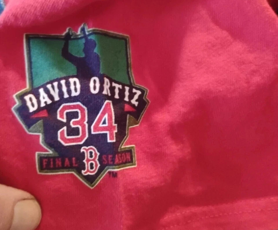Boston Red Sox David Ortiz 34 Majestic Camiseta Roja M Algodón Temporada Final Foto 4 de 4