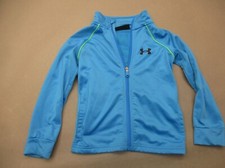 Under Armour Size 5 Boys Blue Full Zip High Neck Pocket Athletic Jacket 148
