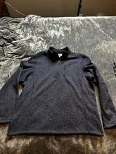 Woolrich Jacket Pullover Sweater Mens XXL Fleece Quarter Zip Navy