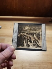 Vtg Magic Lantern Slide-Tres Riches Heures De Duc De Barry: Women Picking Flower