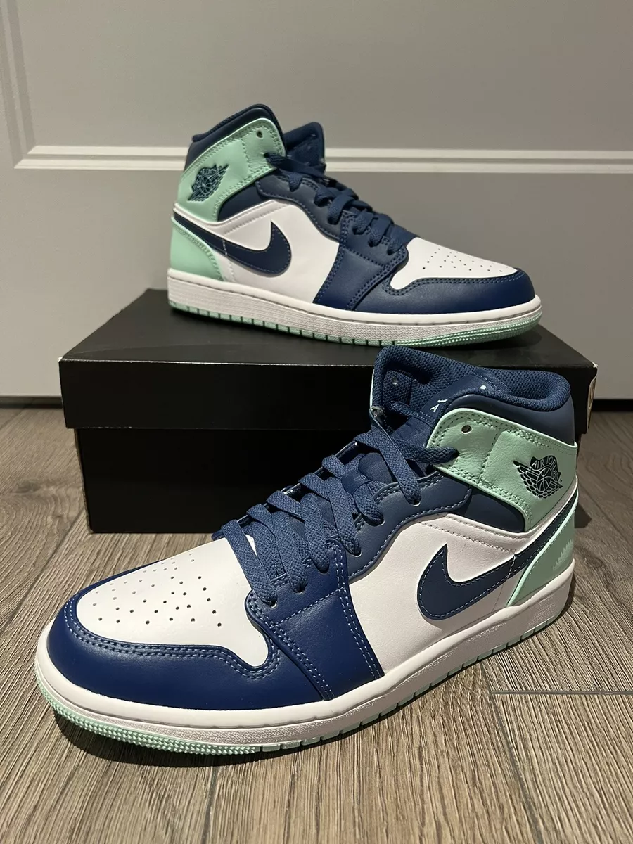 Air Jordan 1 Mid Mystic Navy Mint Foam 554724 413 size 8.5 us