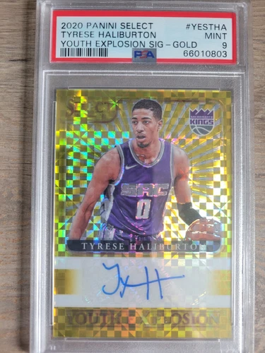 TYRESE HALIBURTON 2020 Select GOLD RC Rookie Autograph Auto #5/10 PSA 9 MINT