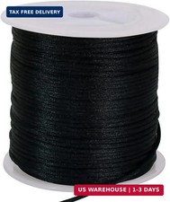 TONIFUL 1.5mm x 50 Yards Black Nylon Cord Satin String for Bracelet Jewelry Maki