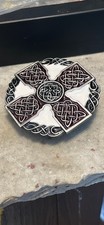 CELTIC CROSS Belt Buckle Dragon Design, Pure Pewter Dragon Collection March 17 