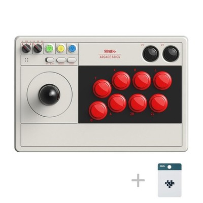 8BitDo Arcade Stick, Retro Styling, Wireless Bluetooth, 2.4G Receiver, Wired