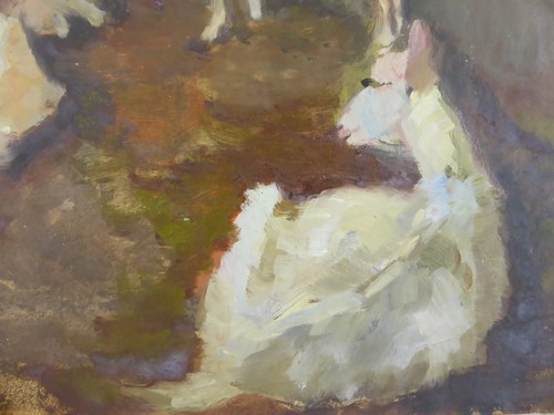 Pintura al óleo Animales en establo Impresionismo Sello Hans Schilcher (125) - Imagen 7 de 13
