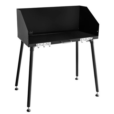 Carbon Steel Camp Cooking Table,30x16'' Dutch Oven Table w/Three-Sided Windscreen