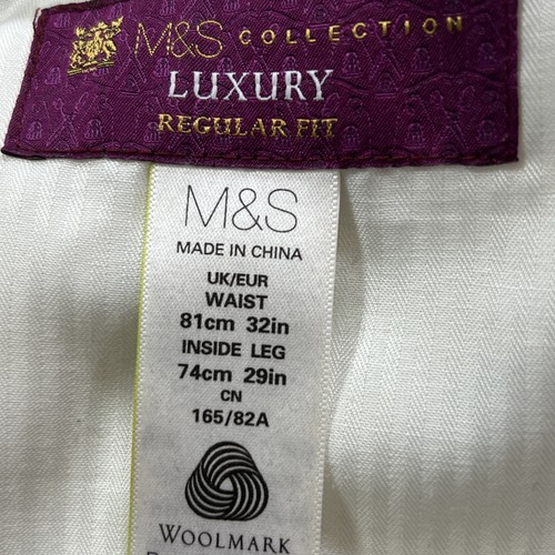 M&S Luxury Collection Navy Pure New Wool Reg Fit 2 Piece Suit C38M W32 L29.5 - Picture 24 of 24