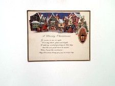 Vintage 1931 Christmas Greeting Card Made in USA Holiday Poem Illustration Early