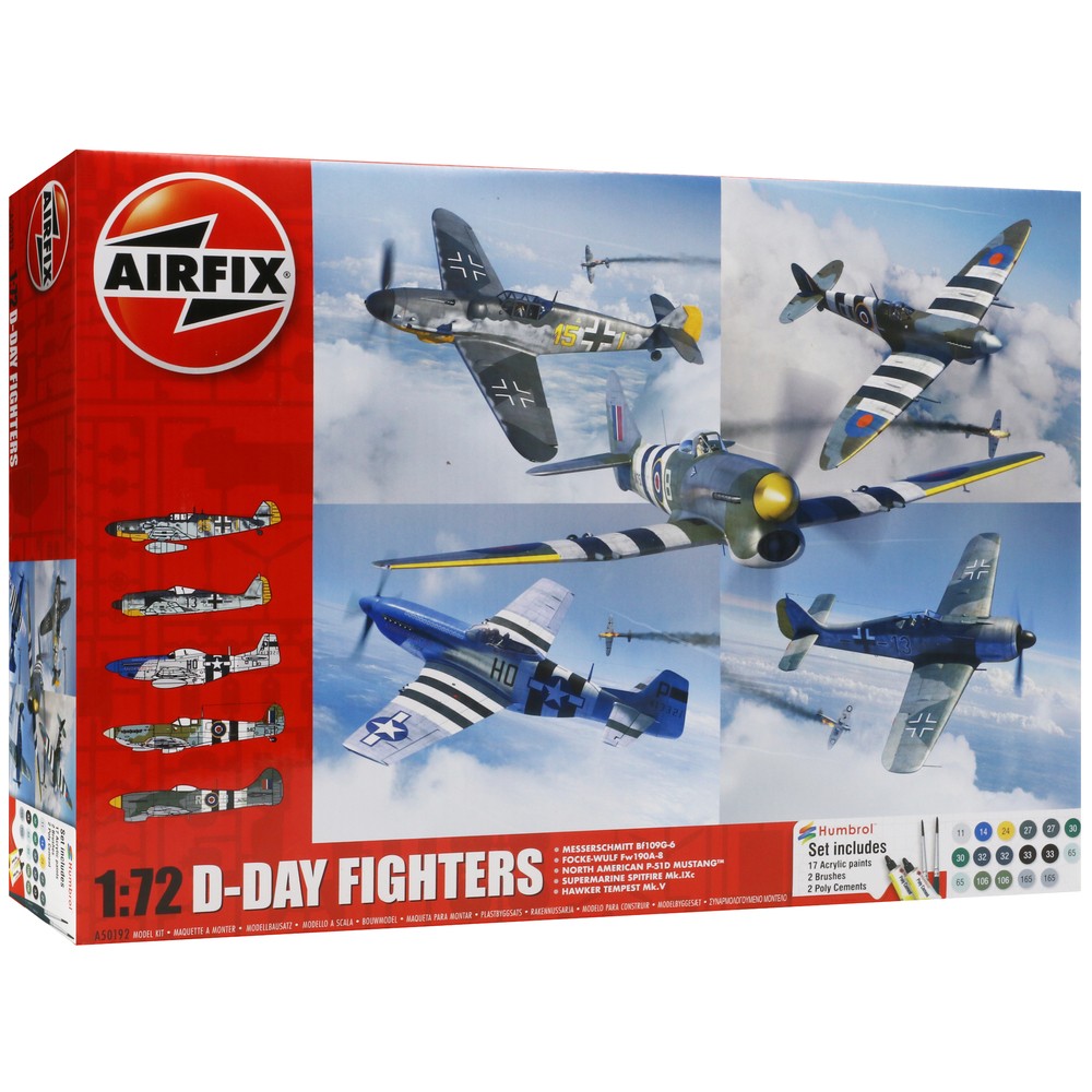 Airfix 1/72 D-Day Fighters (A50192) - WWII Military Aircraft Gift Set