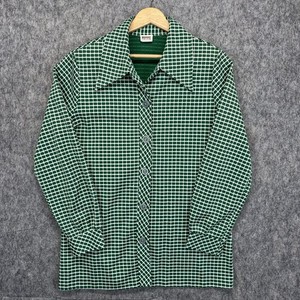 True Vintage 1970s Montgomery Ward Shirt Women's Green Mod Disco Polyester