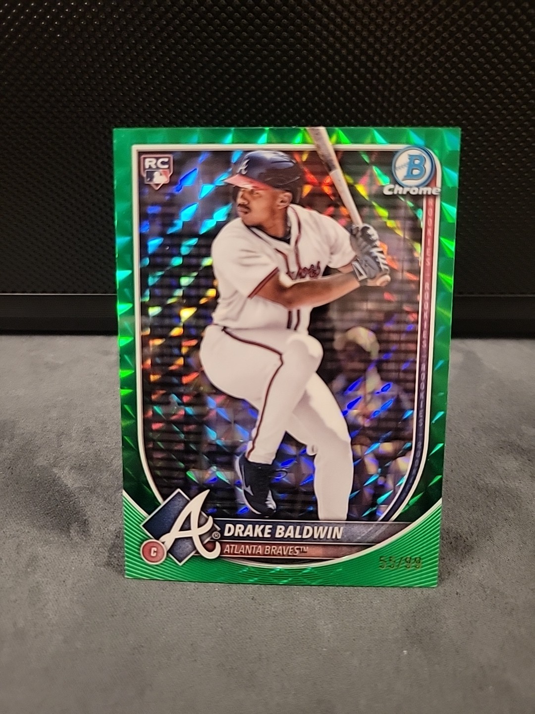 2025 Bowman Chrome 75 Drake Baldwin Braves RC Green Geometric Refractor /99