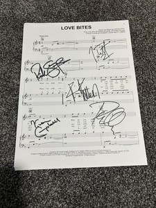 DEF LEPPARD SIGNED 8 1/2 by 11 Inches Sheet Music “Love Bites” Autographed