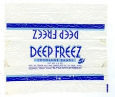 c1940s Deep Freez 5c candy bar wrapper -  1.1 oz - Fisher, St Paul Minnesota