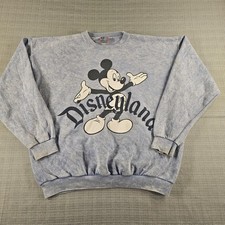Vintage Disney Disneyland Mickey Mouse Sweatshirt Mens XL Blue Made USA 90s