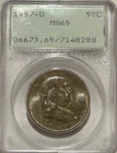 1957 D Franklin Silver Half Dollar PCGS MS65 Gen 1.2 OGH Patina Toned