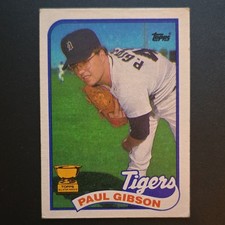 Topps 1989 Paul Gibson #583 Rookie Detroit Tigers MLB Baseball Trading Card