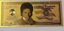 24 Kt. Gold Foil Plated Michael Jackson Banknote Collectible. Awesome Find 🎉