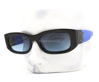 Chanel Sunglasses Polished Black Bright Blue ch5525 1773/S2 No Case