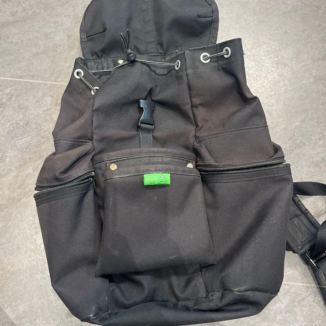 Porter Black Canvas Backpack Adjustable Straps Fr… - image 1