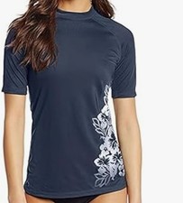 Kanu Surf Women Marina Upf 50 Short Sleeve Gray Rashguard Workout Top Sz XS 0