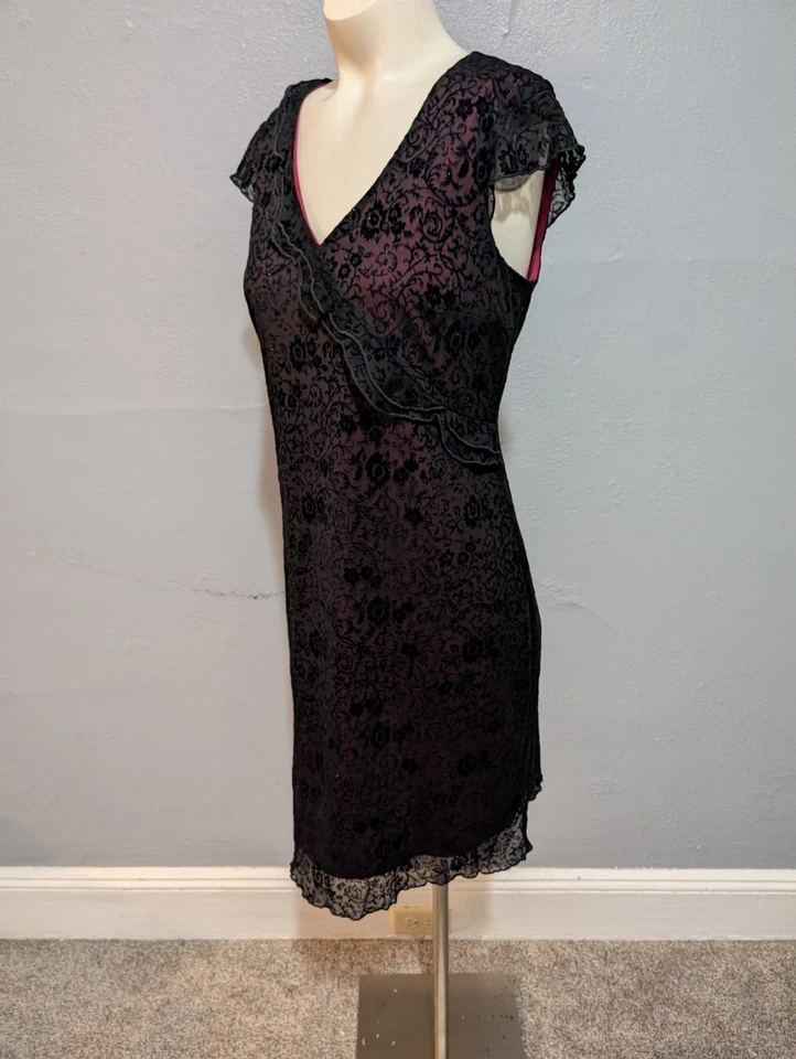 Vestido de Terciopelo Whimsigoth Vintage 6 Negro Brillo Gótico Hada Y2K Años 90 Grunge Foto 3 de 4