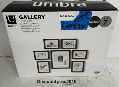 Umbra 7-Piece Gallery Picture Frame Set   Aged Walnut   Wall Photo Frames