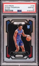 2023-24 Prizm Ausar Thompson #178 Silver Prizm Rookie Pistons RC PSA 10 GEM MINT