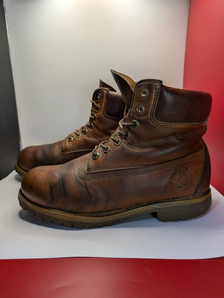 Timberland 6 Inch Premium Boots Mens UK 10.5 W Tan Nubuck Leather 10061, photo 2 of 5