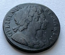 1694 William & Mary Half Penny - British Copper Coin*C1-611