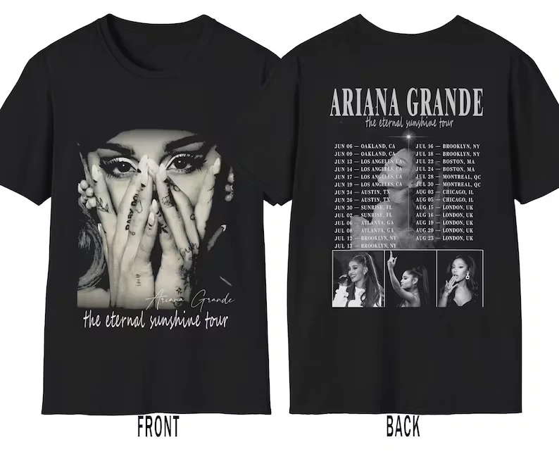 Ariana Tour 2026 Unisex Double Sided T-Shirt, Eternal Sunshine