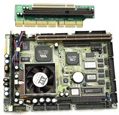 Axiomtek SBC83671 /A2 Industrial Control Motherboard w/CPU, RAM, Riser, Good!