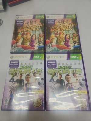 Xbox 360 4x Kinect Game Lot (2) Sports & (2) Adventures Complete CIB Excellent 
