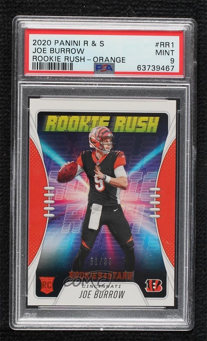 Joe Burrow Panini Rookies & Stars Rookie Rush #RR1 Orange
