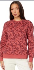 Puma Floral Print Reddish Pink Women  s Sweatshirt Size XLarge