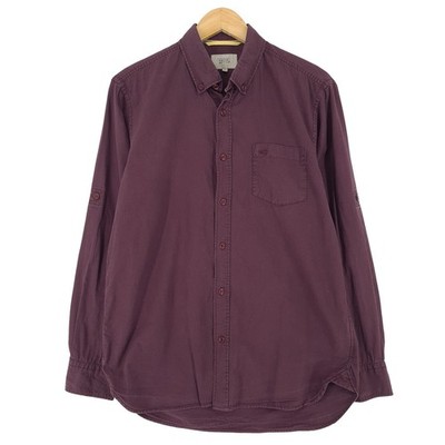 Camel Active Mens Shirt Burgundy Cotton Button Up Casual Everyday Us2 Size M