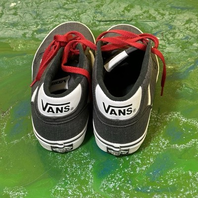 Vans Off The Wall Skate Shoes Men's Size 7 Gray with Red Laces