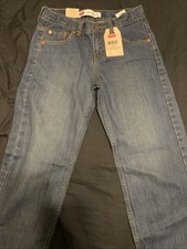 Levi's 550 Adjustable Waist Tapered Leg Medium Wash Size 10 25x25 Kids NWT'S 