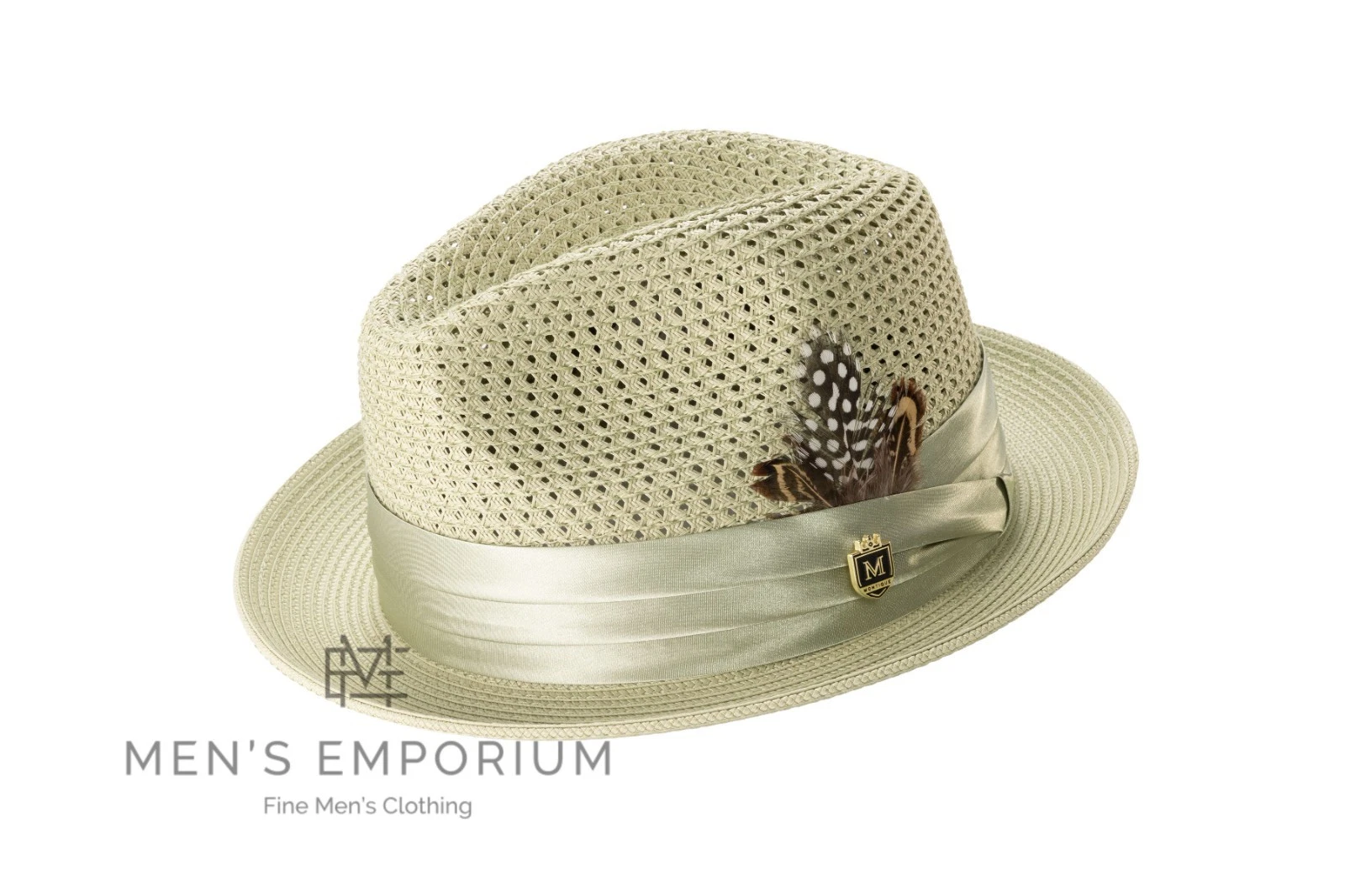 NEW Mens Montique Dress Hat Summer Spring Fashion Straw Fedora All Mint Green