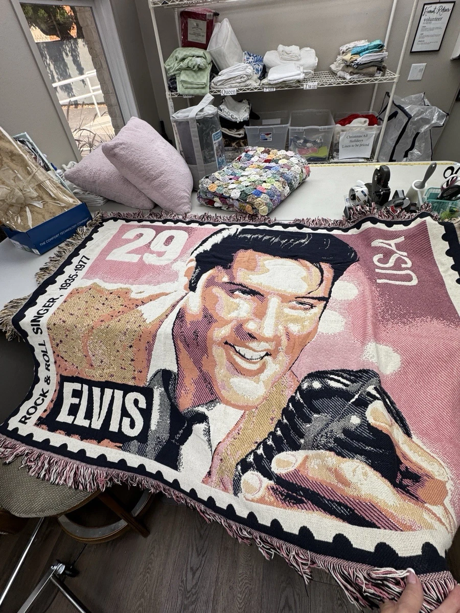 エルビスプレスリー　ブランケット　マルチカバー　ラグ　142x118 Elvis Blanket Indiana OTHER Elvis Presley Memorabilia for sale | eBay