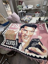 Elvis Presley Collectible 1992 Postage Stamp Blanket Afghan Throw USA 186-7