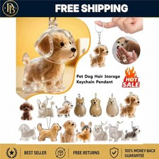 Dog Hair Memorial Keychain Pet Keepsake Capsule Pendant