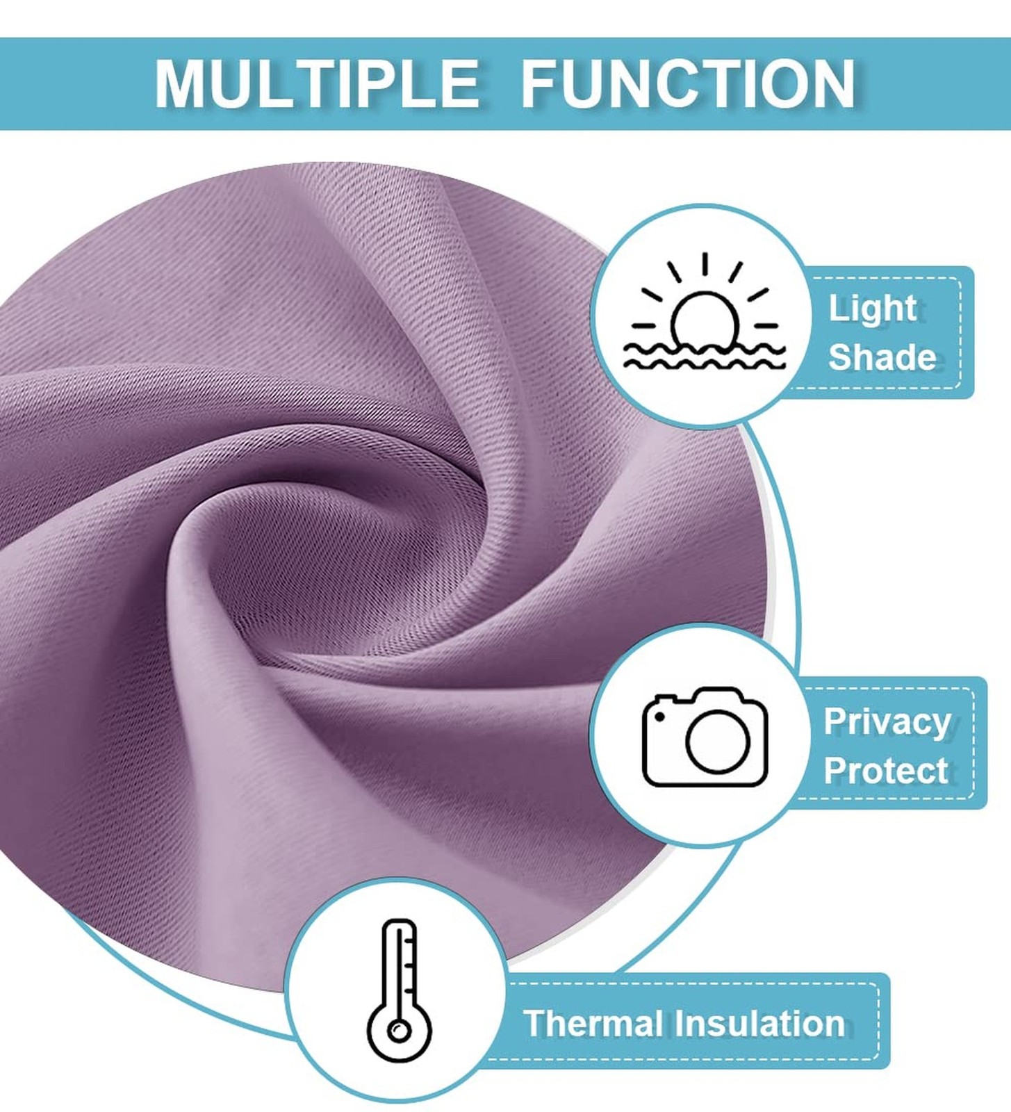 RYB HOME Bedroom Curtains Solid Blackout Panels Rod Pocket Thermal Insulated ...