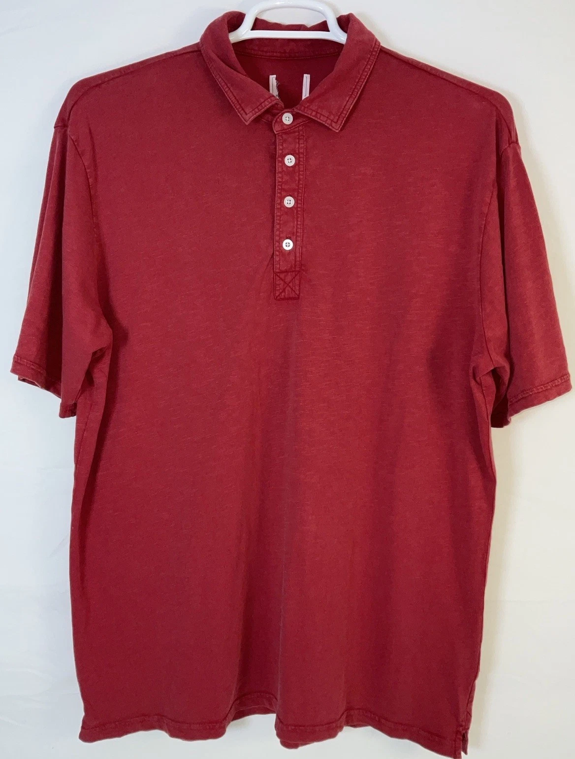 NWOT Mens Johnnie-O Orig 4 Button Polo No Pocket Coastal Wash Brick Red Shirt XL